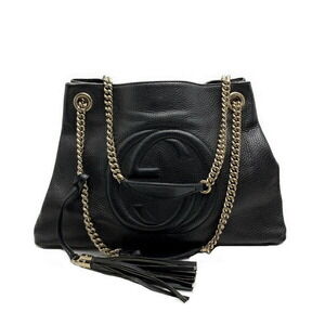Gucci Soho Leather Shoulder Bag Chain Black
